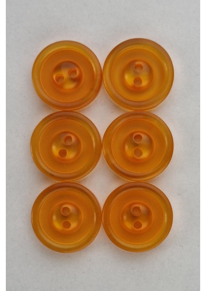 Akrilik Şeffaf Renkli Turuncu Kaban Çeket Hırka Yelek Düğmesi 6 Adet