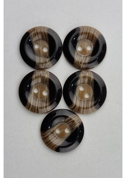 Küçük Boy Akrilik Batik Desenli Bej Kaban Çeket Hırka Yelek Düğmesi 5 Adet