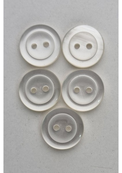 Akrilik Şeffaf Yuvarlak Renkli Beyaz Çeket Hırka Yelek Düğmesi 5 Adet