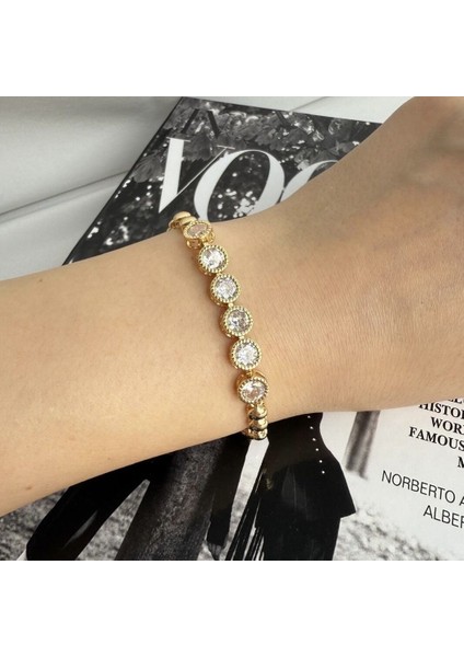 Altın Kaplama 14K Renginde Bileklik 19 cm Boyutunda Kararmaz