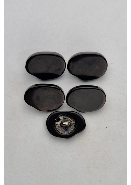 Küçük Boy Akrilik Deliksiz Siyah Çeket Hırka Yelek Düğmesi 5 Adet
