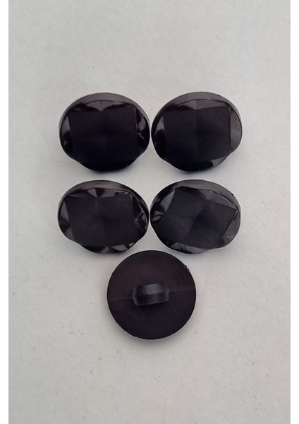 Küçük Akrilik Kare Desenli Yuvarlak Koyu Kahverengi Kaban Çeket Hırka Yelek Düğmesi 5 Adet