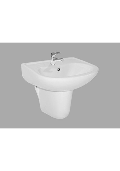 Ece Tek Parça Lavabo 41*51 (Batarya Delikli) (10TP70050EC-DL) + Yarım Ayak Beraber