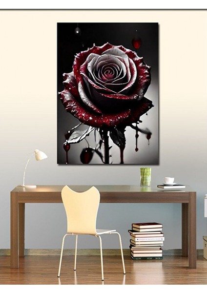 Kanvas Tablo Kanlı Gül 100X140 cm