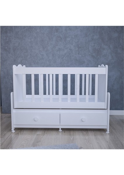 Elegant Mdfli Çıtalı 60X120 Beşik+Yatak - Beyaz modelleri