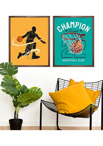 Basketbol Tablo Set 21X30 cm Ceviz