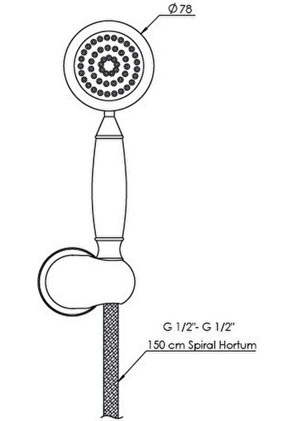 Askılı Duş Seti Altın DST29-A fiyatları
