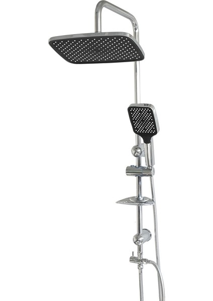 Banora Deluxe Oval Robot Duş Sistemi, 2 Fonksiyonlu El Duşu, Paslanmaz Çelik, Standart Sabunluk, Krom
