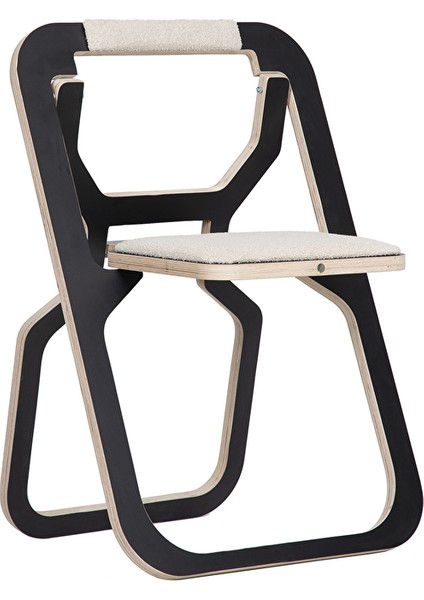 Comfy Delux Katlanabilir Yer Kaplamayan Plywood Kamp Sandalyesi Siyah