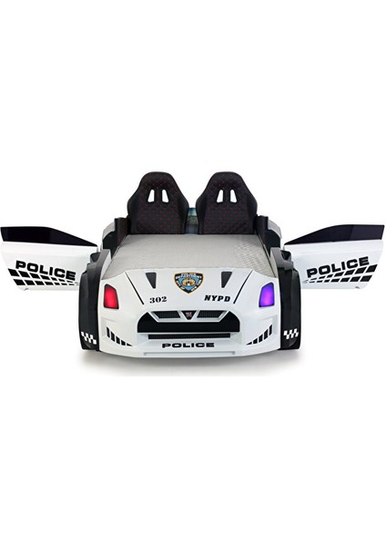 Polis Arabalı Yatak Kapıları Açılan Gtr Full Ledli Kumandalı ve Müzikli modelleri