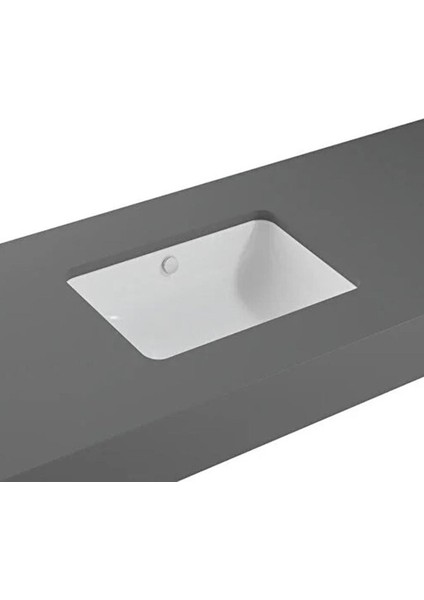 S20 Tezgahaltı Lavabo 7475B003-0618 Dikdörtgen - 55X37 cm - Armatür Deliksiz - Su Taşma Delikli - Beyaz