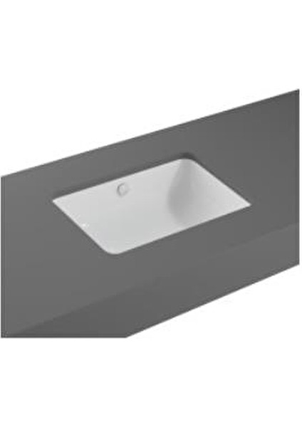 S20 Tezgahaltı Lavabo 7475B003-0618 Dikdörtgen - 55X37 cm - Armatür Deliksiz - Su Taşma Delikli - Beyaz