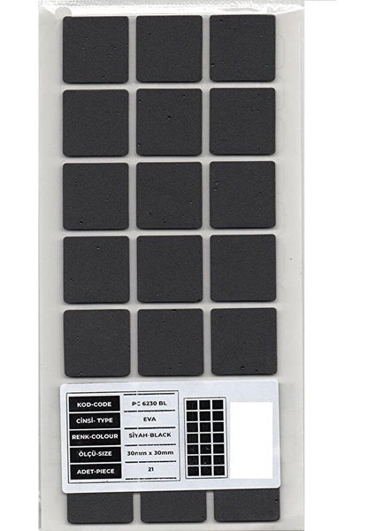 Mobilya Altı Kaydırmaz Eva 30*30MM