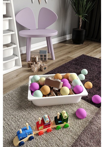 %100 Mdf - Small Mono 6 Sepetli Oyuncak Dolabı (SMALLMONO6SEPET-6O-BEYAZ)