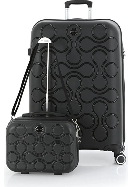 Kırılmaz Polipropilen 2'li Valiz Seti Büyük & Makyaj Siyah V376