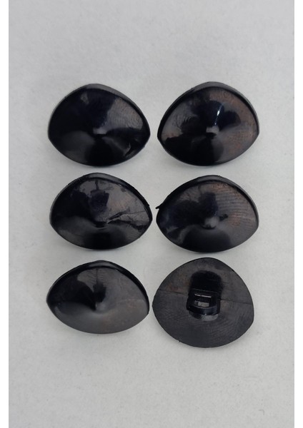 Akrilik Midye Siyah Kaban Çeket Hırka Yelek Düğmesi 6 Adet