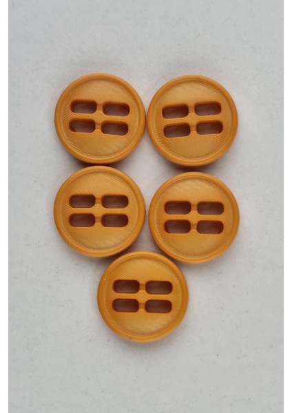 Küçük Akrilik Dikdörtgen Delikli Sarı Kaban Çeket Hırka Yelek Düğmesi 5 Adet