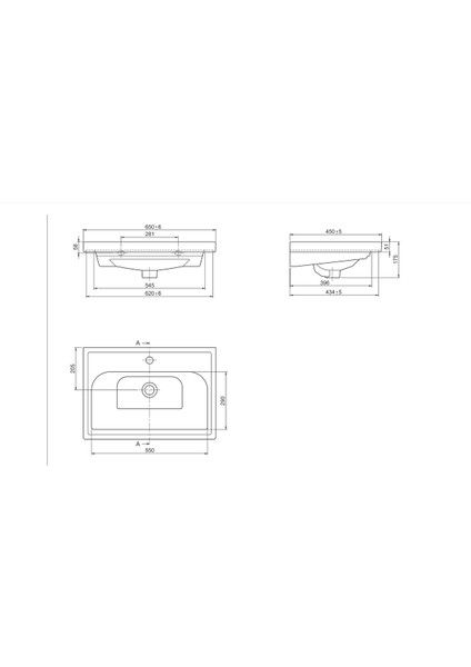 Cerastyle Frame Etajerli Lavabo 65 cm