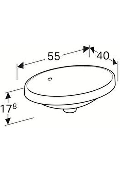 Variform Tezgah Üstü Lavabo Oval 55 cm 500.716.01.2