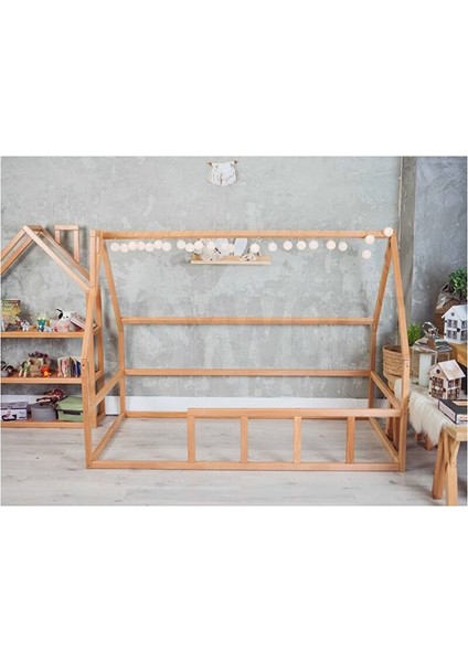Ahşap Montessori Karyola Masif Ahşap Karyola Opmont-04 120X200 cm fırsatları