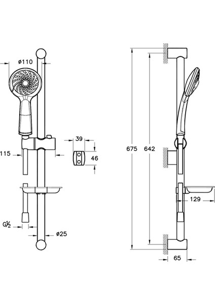 Artema Samba 3f Sürgülü El Duşu Takımı A45680STA Krom fiyatları