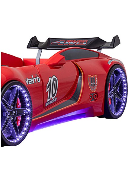Vento Cooper Full Ledli Rüzgarlıklı Arabalı Yatak Kırmızı fırsatları