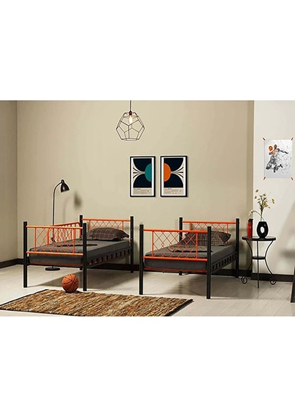 Meti̇s Genç Çocuk Yatak Odası Metal Ranza ve Karyola - Siyah - 90 x 200 cm fiyatları