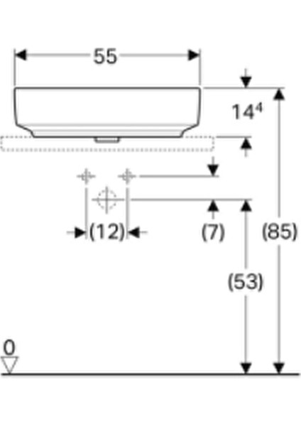 Variform 500.779.01.2 Diktdörtgen Lavabo - Beyaz 55 cm fırsatları