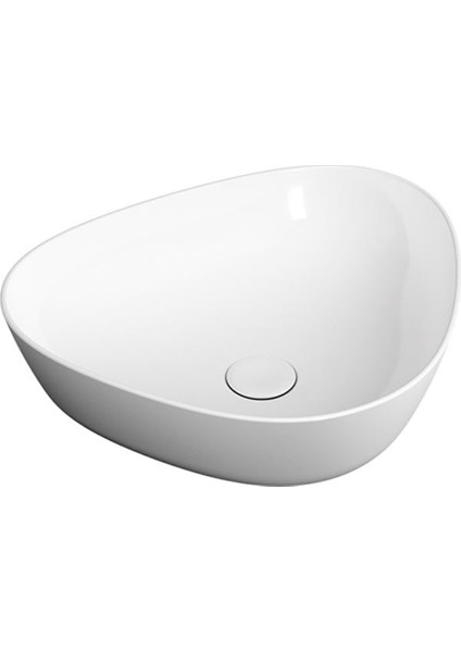 Plural Çanak Lavabo 7812B403-0016 Üçgen - Kompakt - 45X40 cm - Armatür Deliksiz - Su Taşma Deliksiz - Clean - Beyaz
