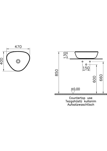 Plural Çanak Lavabo 7812B403-0016 Üçgen - Kompakt - 45X40 cm - Armatür Deliksiz - Su Taşma Deliksiz - Clean - Beyaz fiyatları