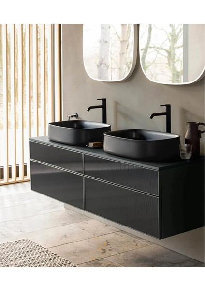 Zencha Çanak Lavabo 55 cm Antrasit Mat