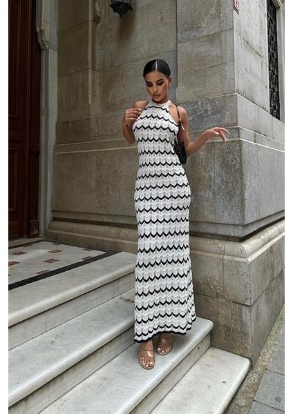 Melina Ajurlu Halter Yaka Elbise 2774