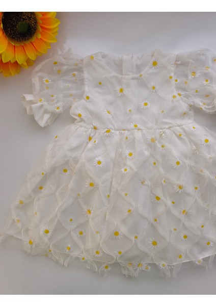 Papatyadesenli Kız Bebek ve Çocuk Elbise modelleri