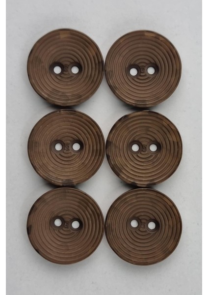 Akrilik Yuvarlak Daire Desenli Mat Kahverengi Kaban Çeket Hırka Yelek Düğmesi 6 Adet