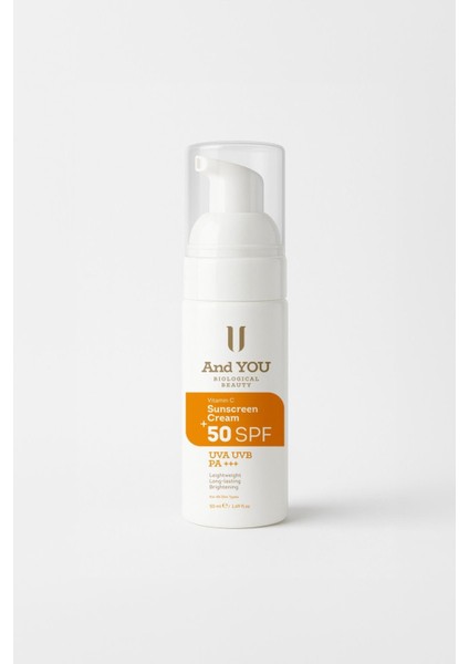 Vitamin C Güneş Kremi SPF 50+ Tüm Cilt Tipleri İçin Renksiz 50 ml