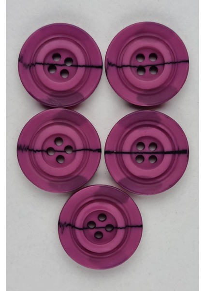 Büyük Boy Akrilik Yuvarlak Desenli Gül Pembe Kaban Çeket Hırka Yelek Düğmesi 5 Adet