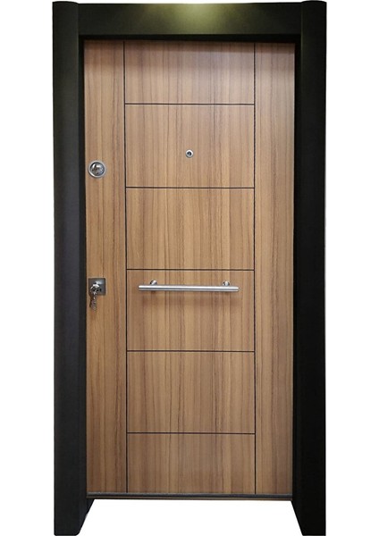 Çelik Kapı, Ahşap Desenli Çelik Kapı, Tırnaklı Çelik Kapı, Daire Kapısı Sağ Açılım