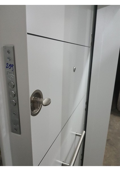 Kompozit Çelik Kapı, Beyaz Renk Düz Model Tırnaklı Sistem Çelik Kapı Sol Açılım fırsatları