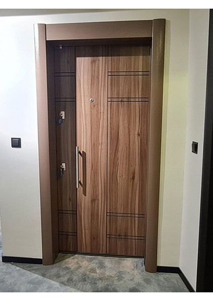 Çelik Kapı, Tırnaklı Daire Kapı Düz Model Statik Kasalı Tanganika Daire Kapısı Sağ Açılım