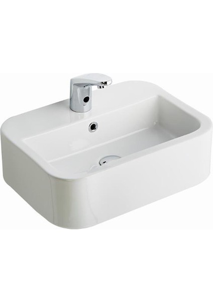 Aqua Tezgah Üstü Oval Dikdörtgen Lavabo 56CM