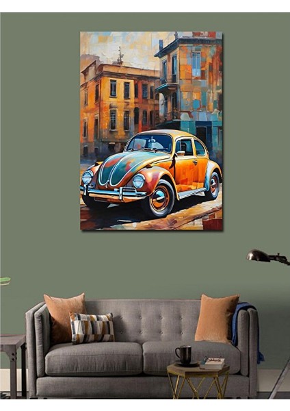 Kanvas Tablo Klasik Araba Kaplumbağa 100X140 cm