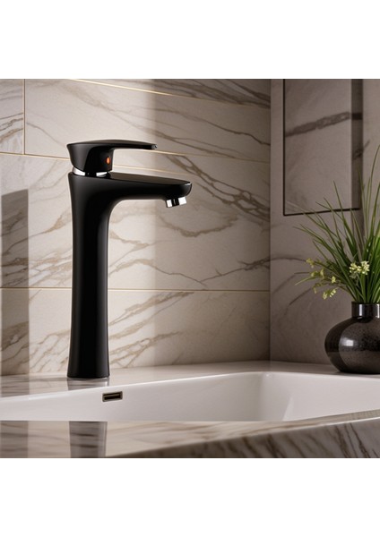 Siyah Mix Çanak Lavabo Bataryası 29 cm