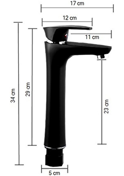 Siyah Mix Çanak Lavabo Bataryası 29 cm indirimleri