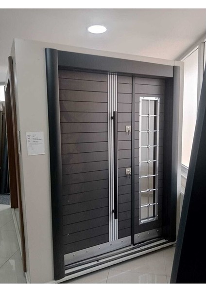 Çelik Kapı, Antrasit Renk Düz Model Apartman Giriş Kapısı ,villa Kapısı, Çelik Kapı Sol