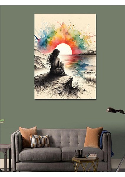 Kanvas Tablo Gün Batımı ve Kayalıklar 70X100 cm modelleri