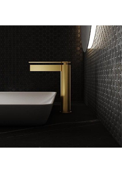 Yüksek Lavabo Bataryasi Firçalanmiş Altin FJ-6022