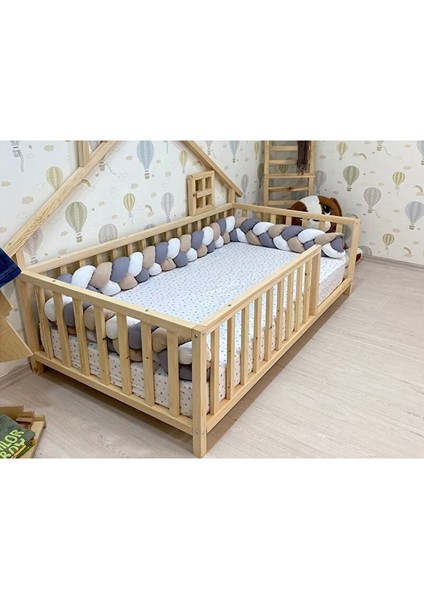 Ahşap Montessori Karyola - Masif Ahşap Karyola - Montessori Çocuk ve Bebek Yatak Opmont-10 100X200 cm fiyatları