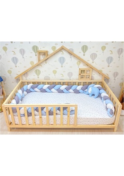 Ahşap Montessori Karyola - Masif Ahşap Karyola - Montessori Çocuk ve Bebek Yatak Opmont-10 100X200 cm