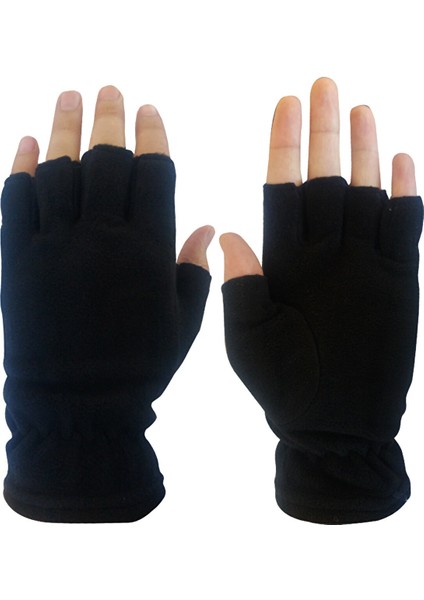 SAVEX.006 Polar Yarım Parmak Eldiven Siyah