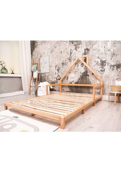 Ahşap Montessori Karyola - Masif Ahşap Karyola - Montessori Çocuk ve Bebek Yatak Opmont-06 90X190 cm modelleri